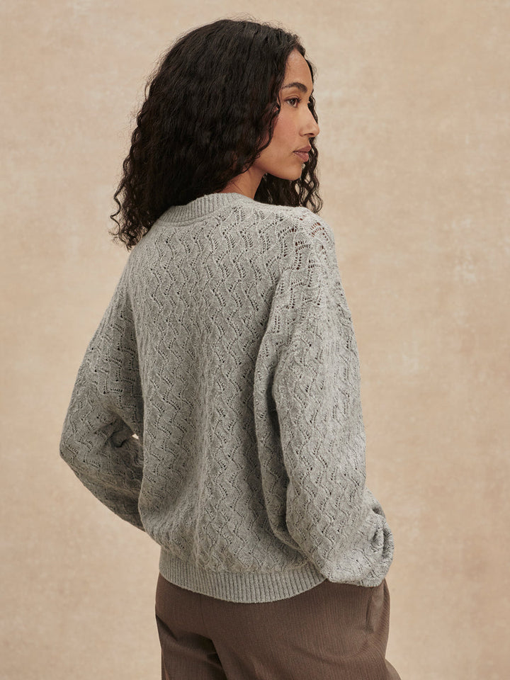 Varley Hossler Knit Cardigan in Grey Melange available at Barbara Katz