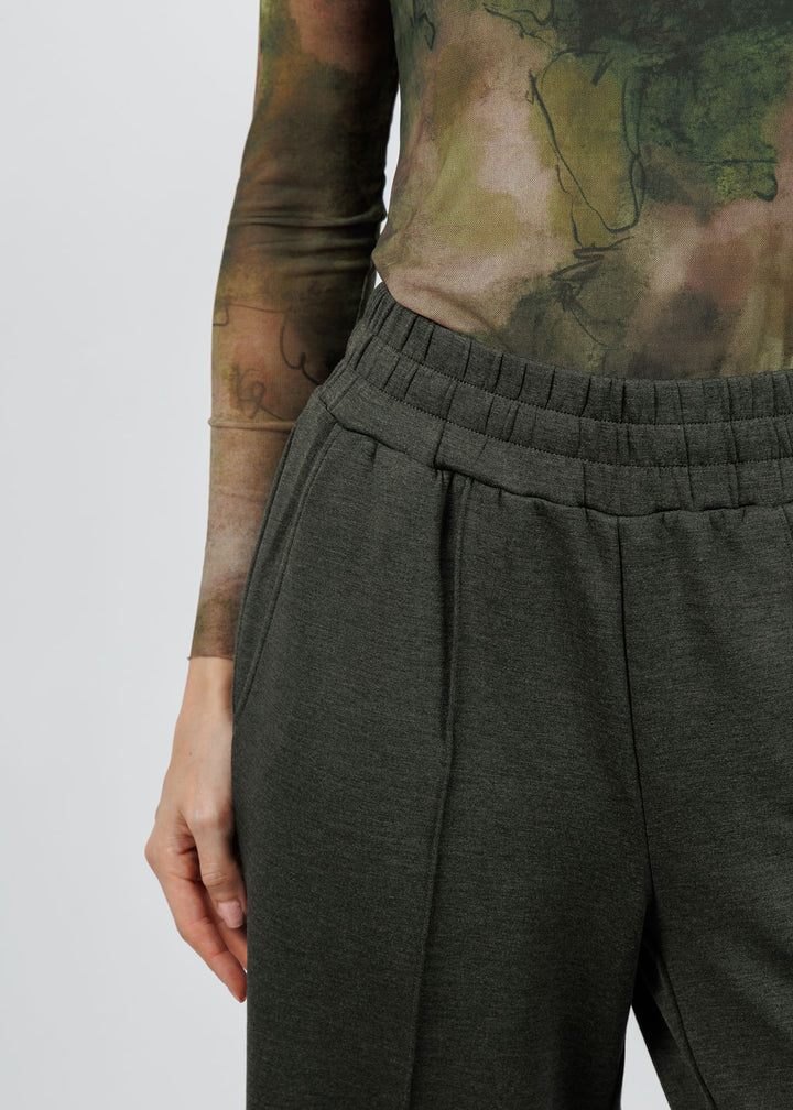 Varley The Wide Leg Pants 28" in Olive Marl available at Barbara Katz
