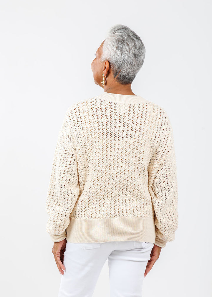 Varley Astell Relaxed Knit Cardigan in Birch available at Barbara Katz