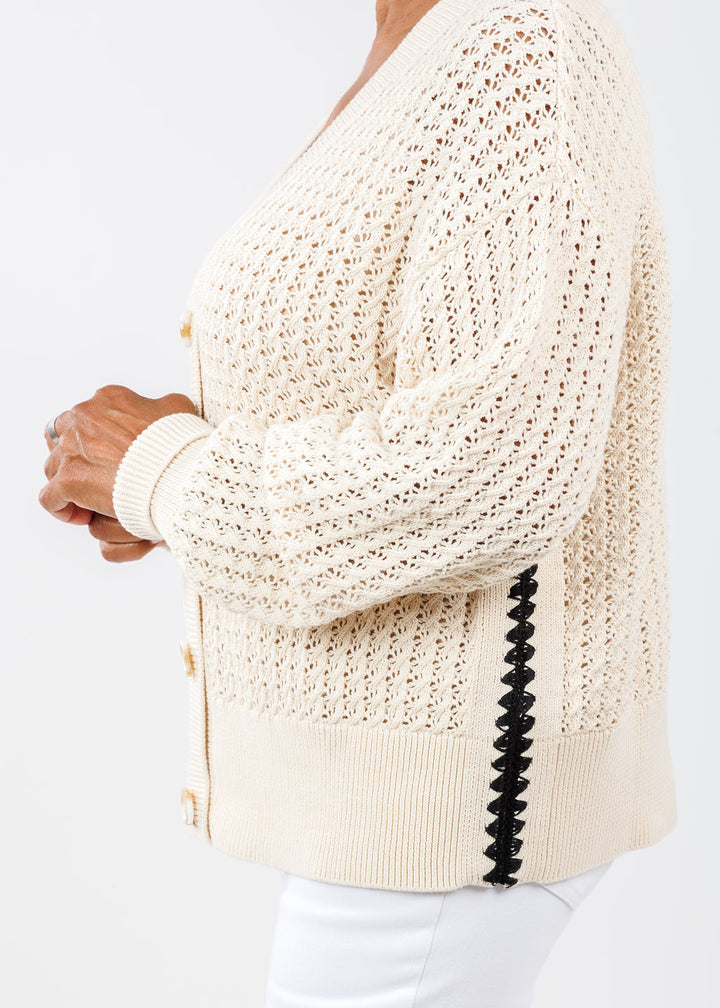 Varley Astell Relaxed Knit Cardigan in Birch available at Barbara Katz
