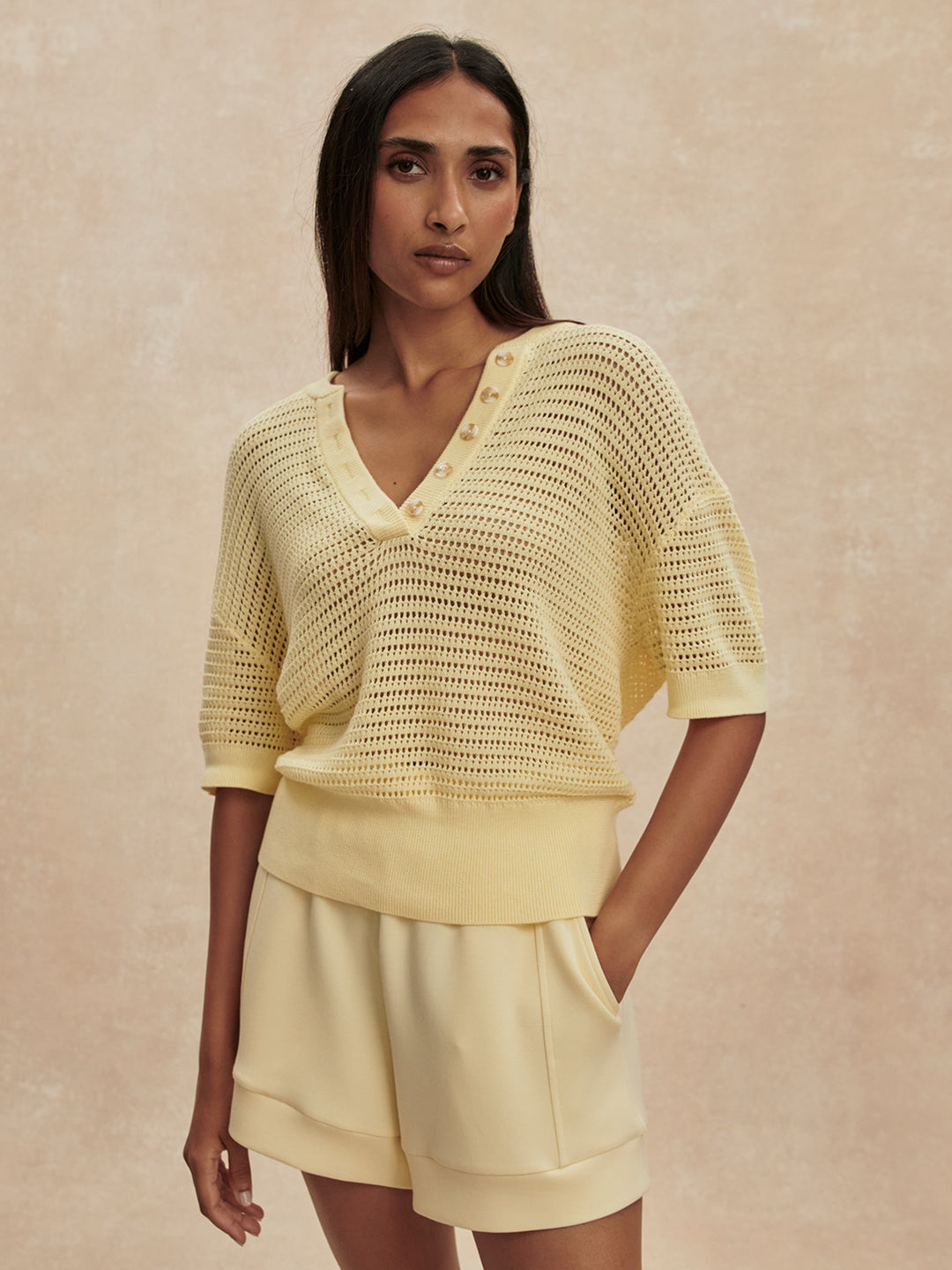 Varley Callie Knit Top in Anise Flower available at Barbara Katz