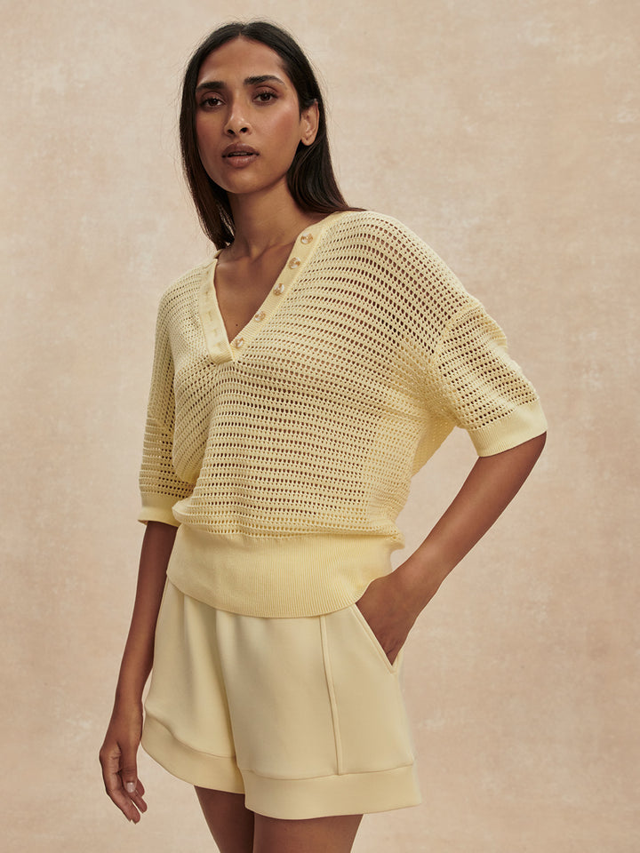 Varley Callie Knit Top in Anise Flower available at Barbara Katz