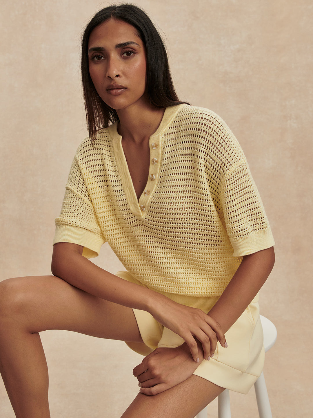 Varley Callie Knit Top in Anise Flower available at Barbara Katz