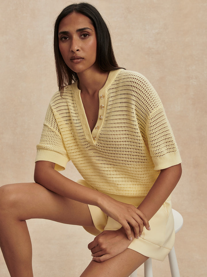 Varley Callie Knit Top in Anise Flower available at Barbara Katz