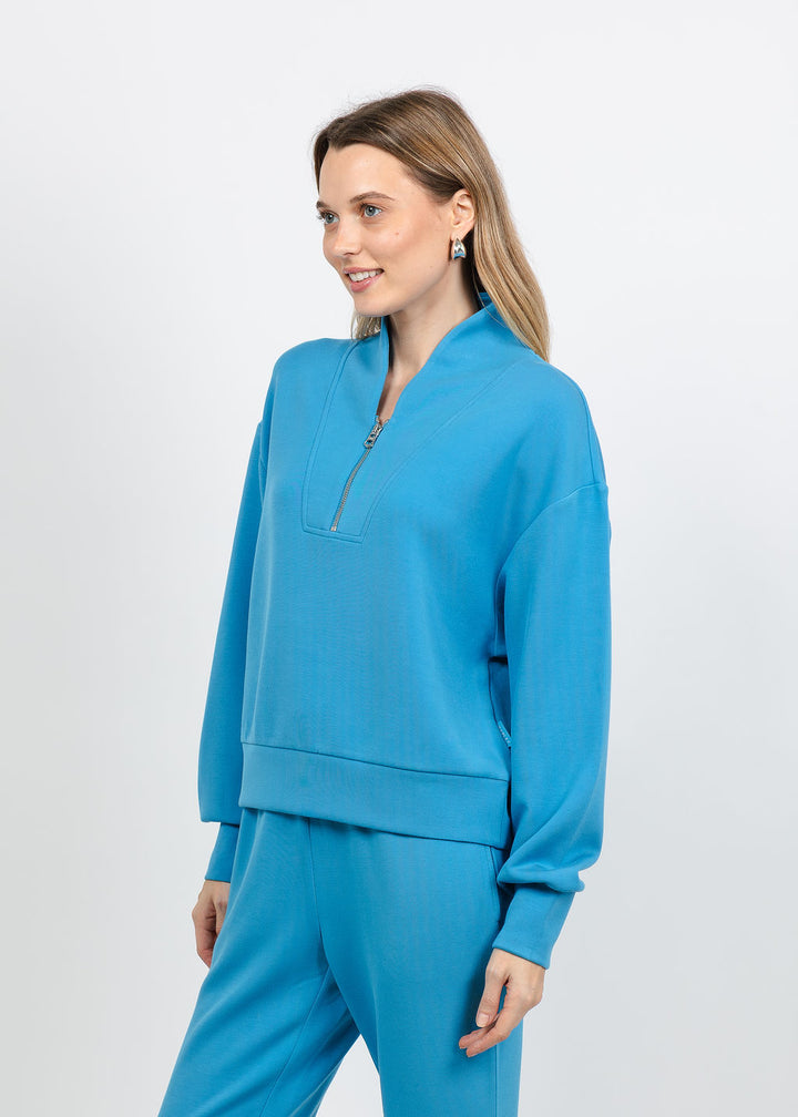 Varley Davidson Sweatshirt in Cendre Blue available at Barbara Katz
