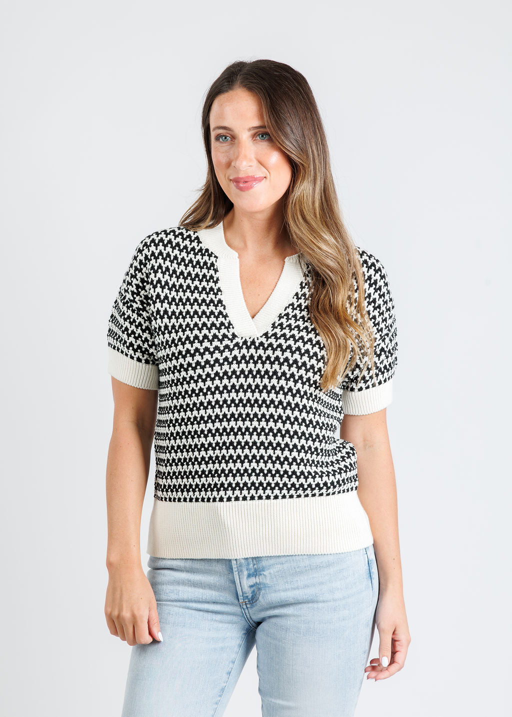 Varley Dora Knit Top in Egret available at Barbara Katz
