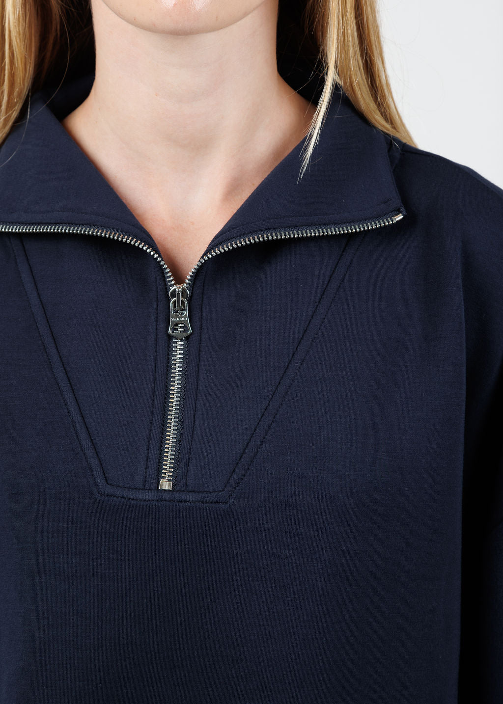 Varley Hawley Half-Zip Sweat in Navy available at Barbara Katz
