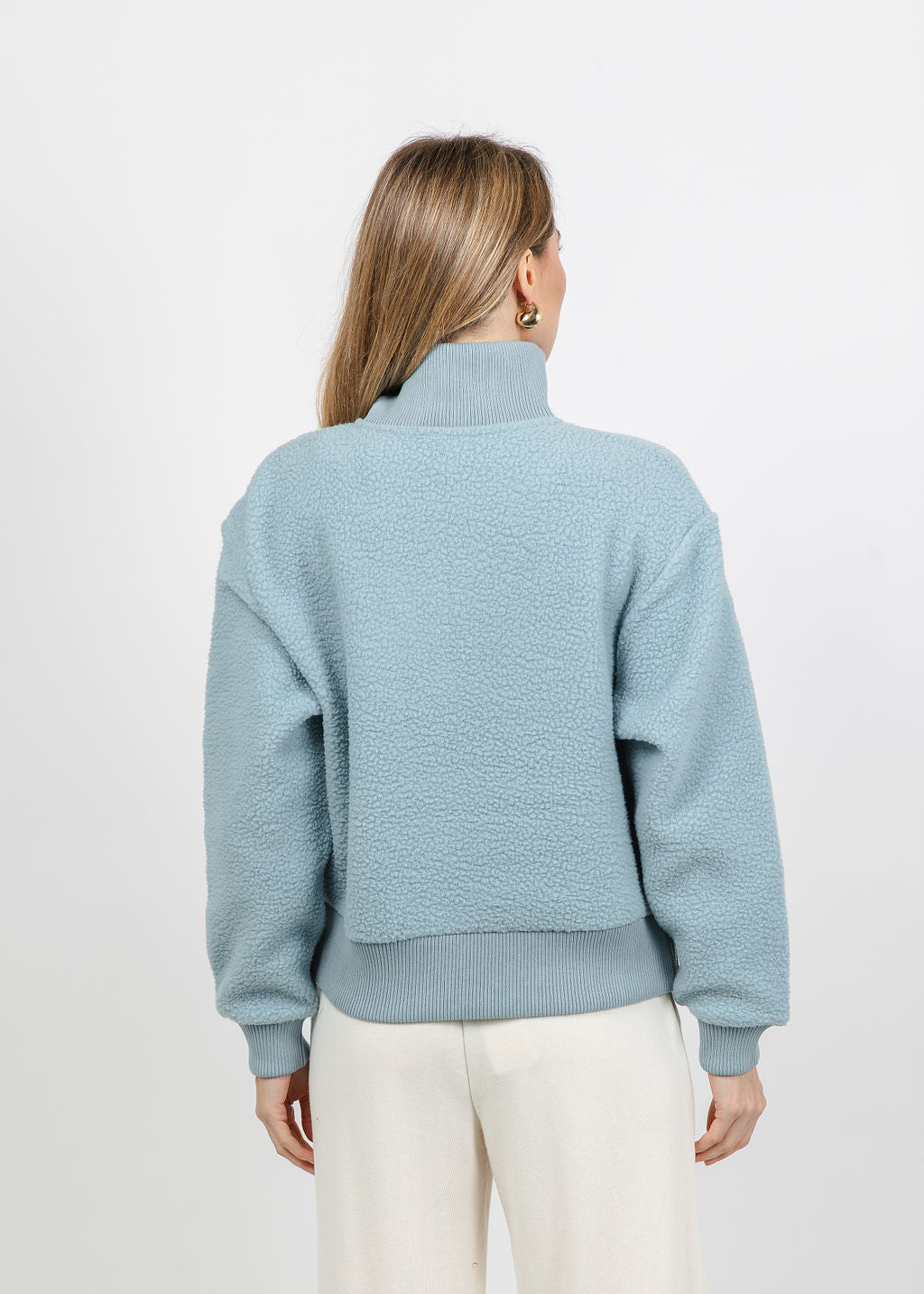 Varley Jaylin Half-Zip Fleece in Tourmaline available at Barbara Katz
