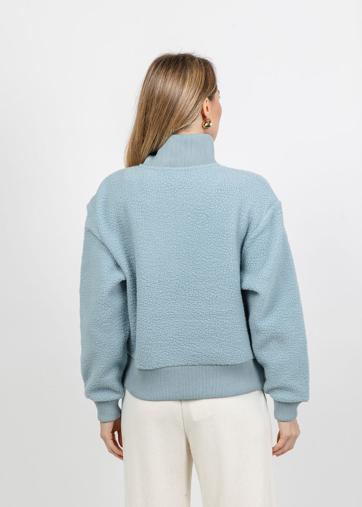 Varley Jaylin Half-Zip Fleece in Tourmaline available at Barbara Katz