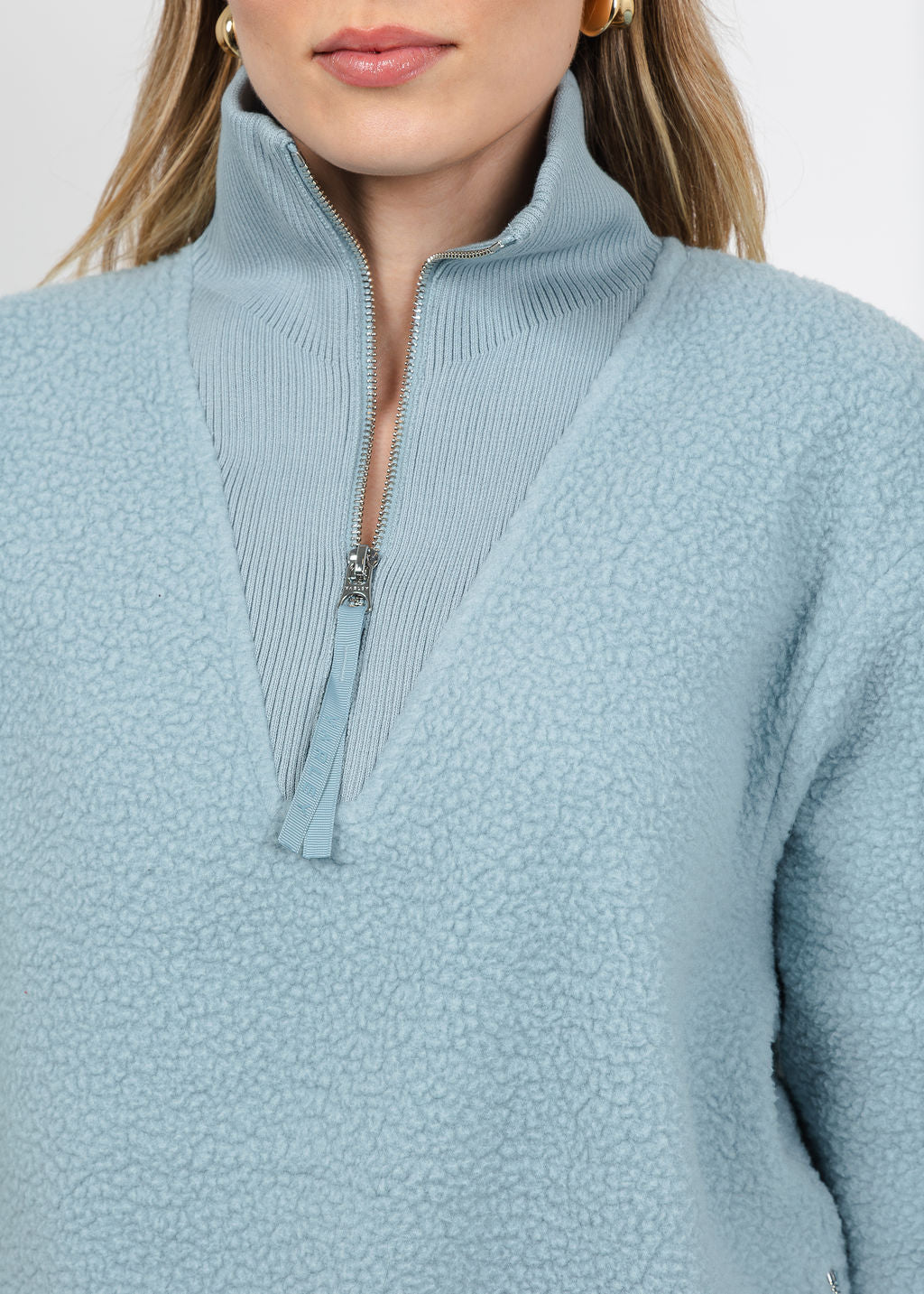 Varley Jaylin Half-Zip Fleece in Tourmaline available at Barbara Katz