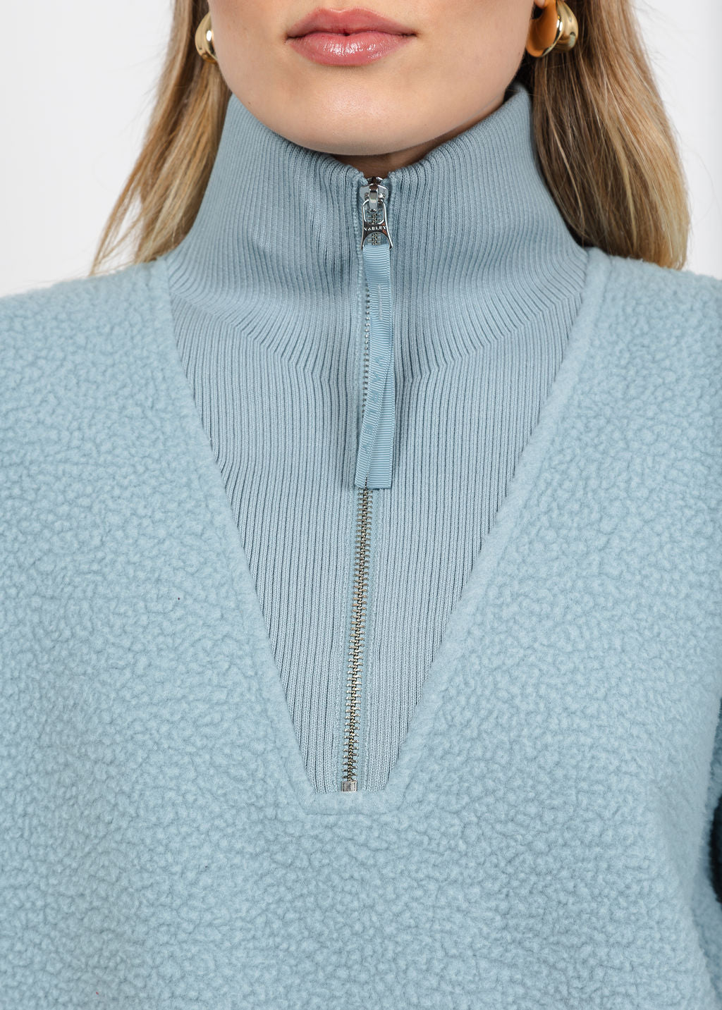 Varley Jaylin Half-Zip Fleece in Tourmaline available at Barbara Katz