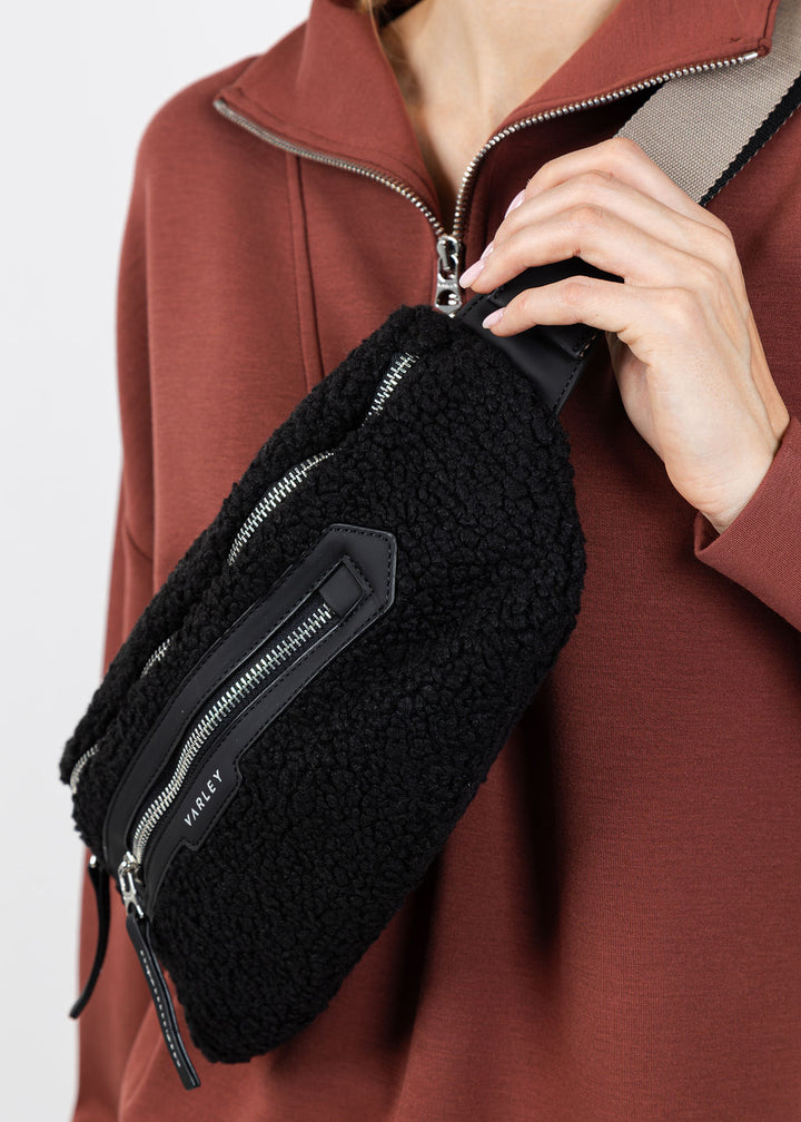 Varley Kansa Sherpa Belt Bag in Black available at Barbara Katz