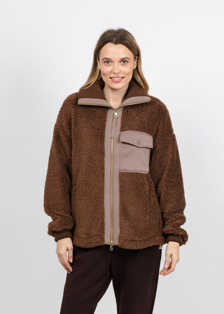 Varley Lowell Sherpa Jacket in Carafe available at Barbara Katz