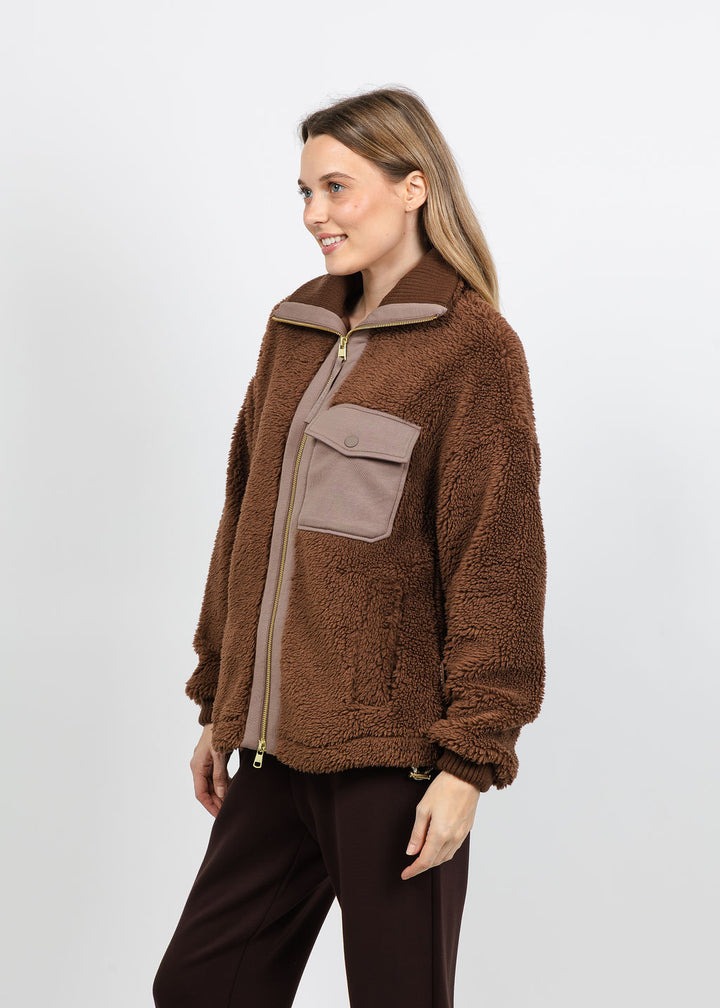 Varley Lowell Sherpa Jacket in Carafe available at Barbara Katz