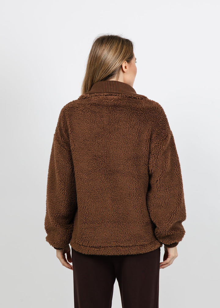 Varley Lowell Sherpa Jacket in Carafe available at Barbara Katz
