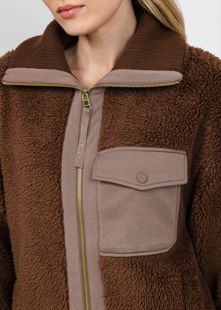 Varley Lowell Sherpa Jacket in Carafe available at Barbara Katz