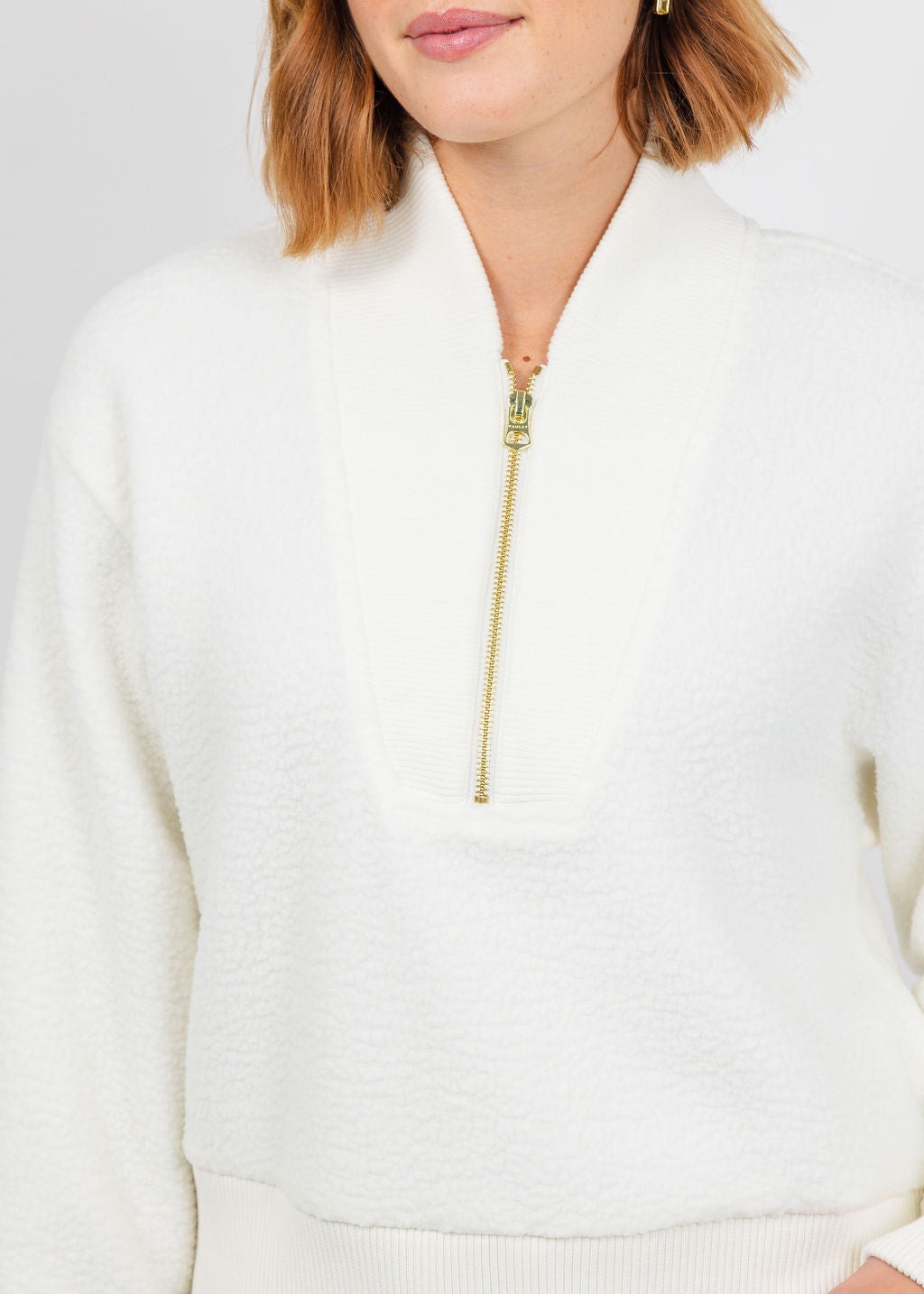 Varley Mumford Half-Zip Fleece - Egret available at Barbara Katz