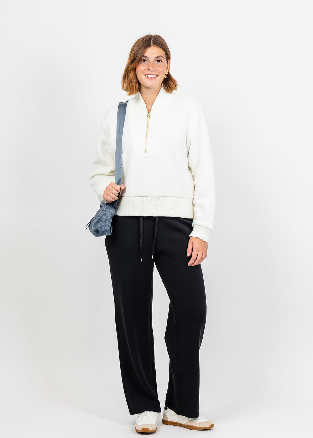 Varley Mumford Half-Zip Fleece - Egret available at Barbara Katz