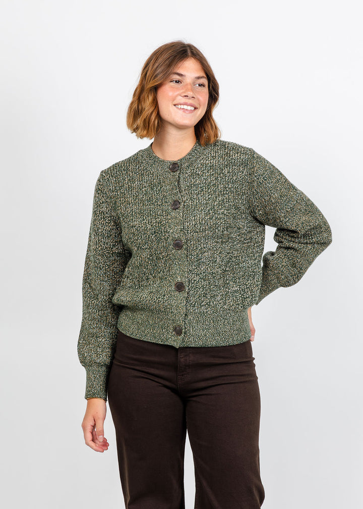 Varley Patricia Rib Cardigan - Ponderosa Pine Fleck available at Barbara Katz