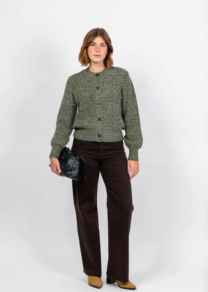 Varley Patricia Rib Cardigan - Ponderosa Pine Fleck available at Barbara Katz