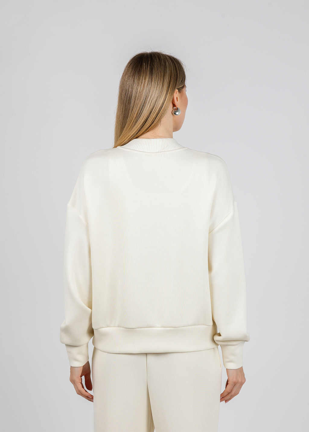 Varley Reena Button Front Sweat in Pristine available at Barbara Katz