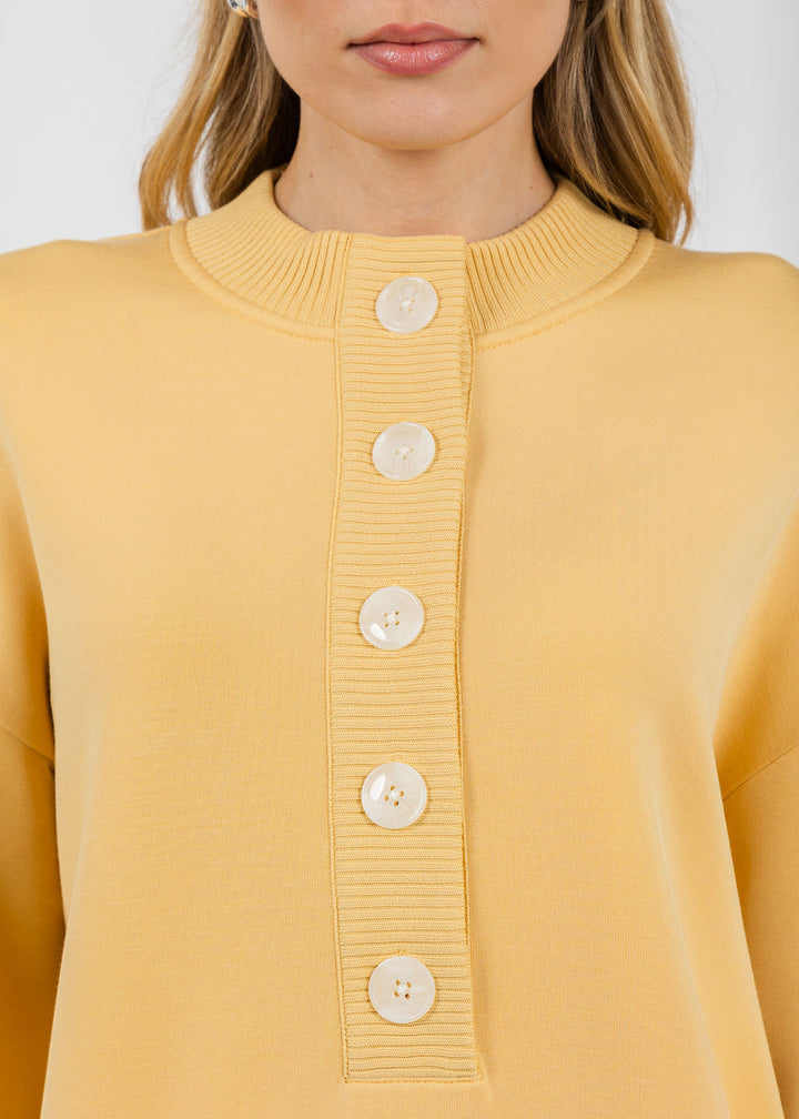 Varley Reena Button Front Sweat in Sahara Sun available at Barbara Katz