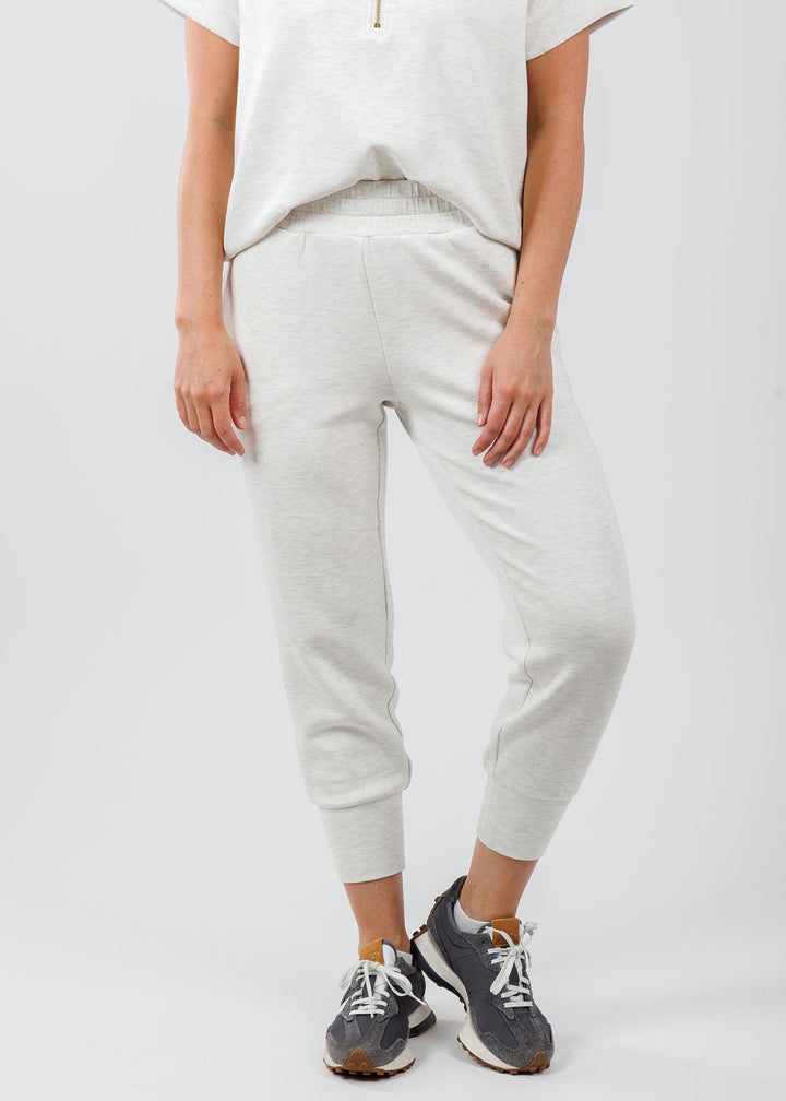 Varley The Slim Cuff Pants 25" in Ivory Marl available at Barbara Katz