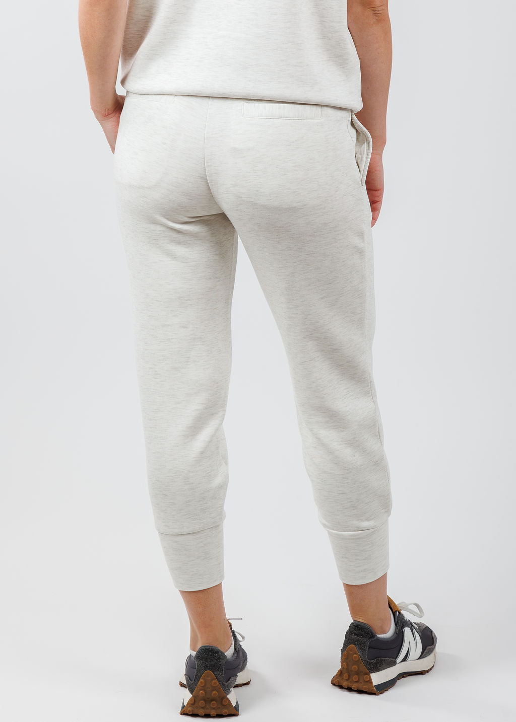 Varley Ritchie Short Sleeve Sweatshirt in Ivory Marl available at Barbara Katz