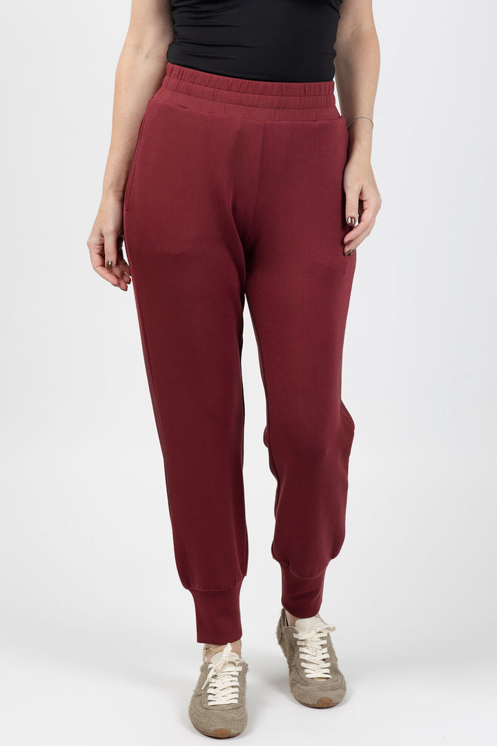 Varley The Slim Cuff Pants 27.5" in New Maroon available at Barbara Katz