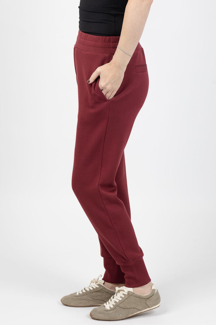 Varley The Slim Cuff Pants 27.5" in New Maroon available at Barbara Katz