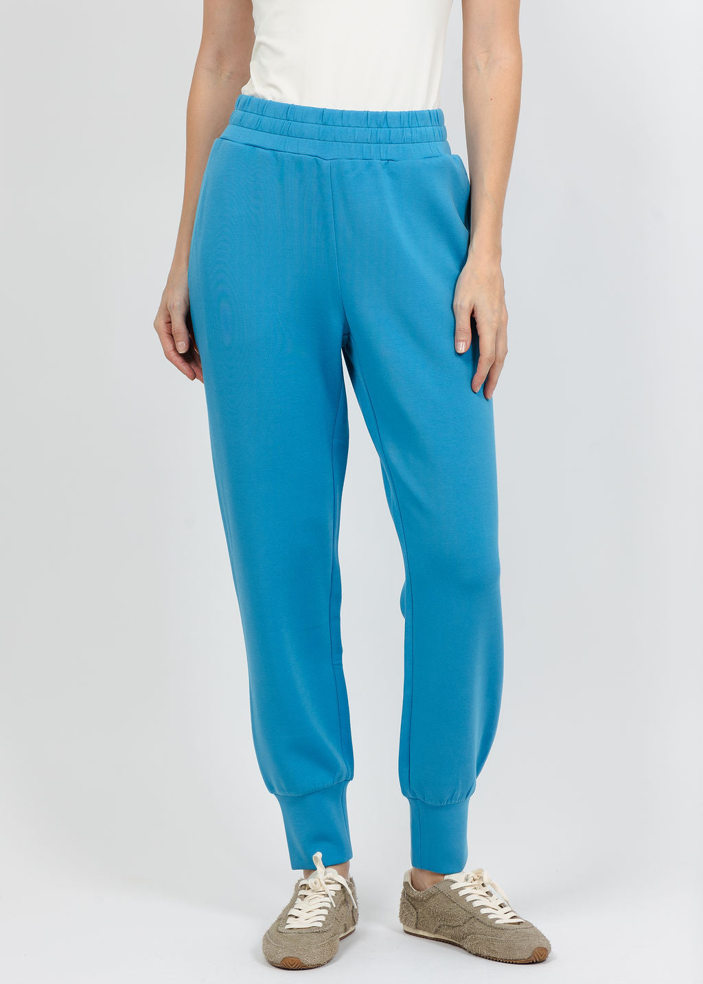 Varley The Slim Cuff Pants 27.5" in Cendre Blue available at Barbara Katz