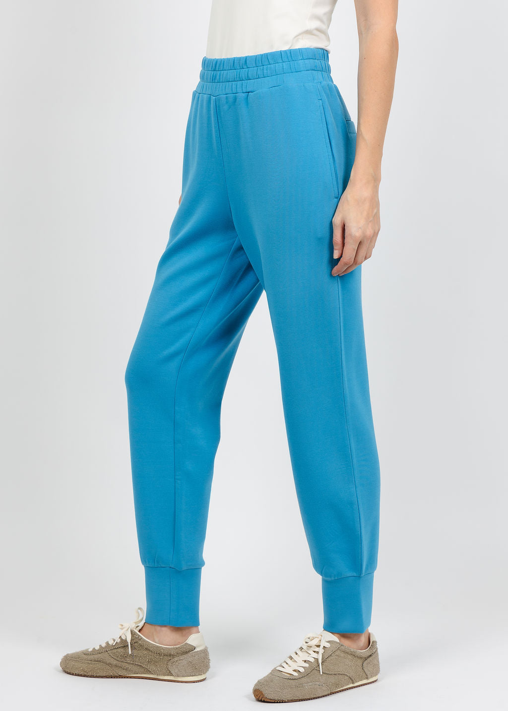 Varley The Slim Cuff Pants 27.5" in Cendre Blue available at Barbara Katz