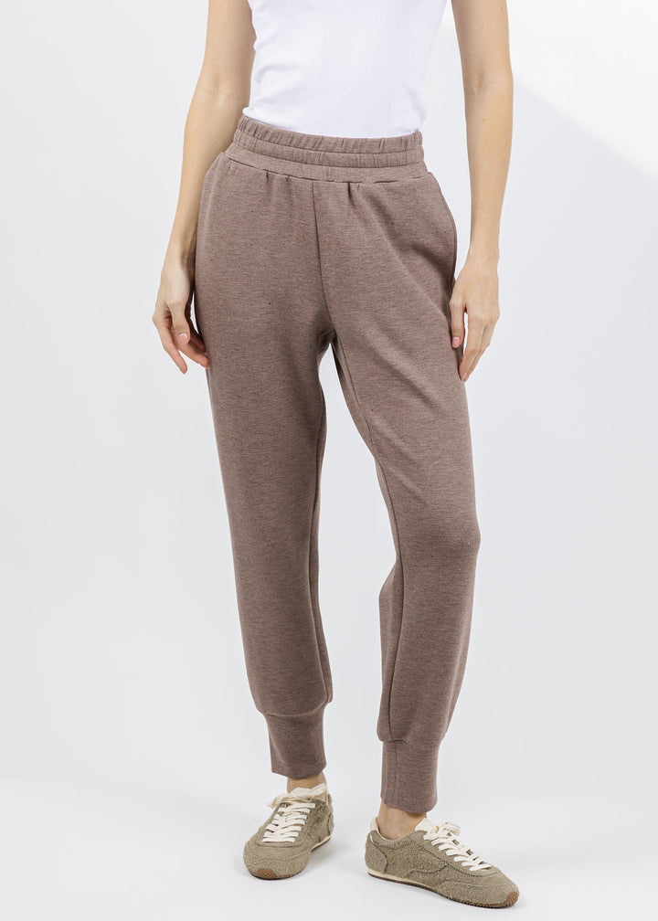 Varley The Slim Cuff Pants 27.5" in Deep Taupe Marl Fleck available at Barbara Katz