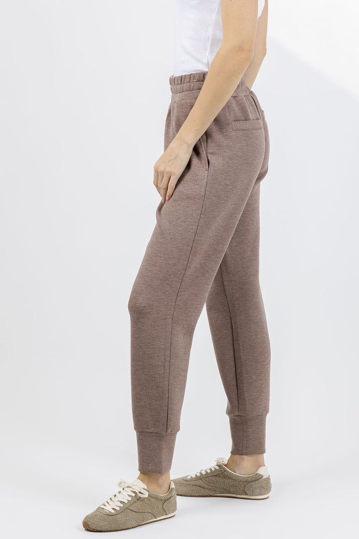 Varley The Slim Cuff Pants 27.5" in Deep Taupe Marl Fleck available at Barbara Katz