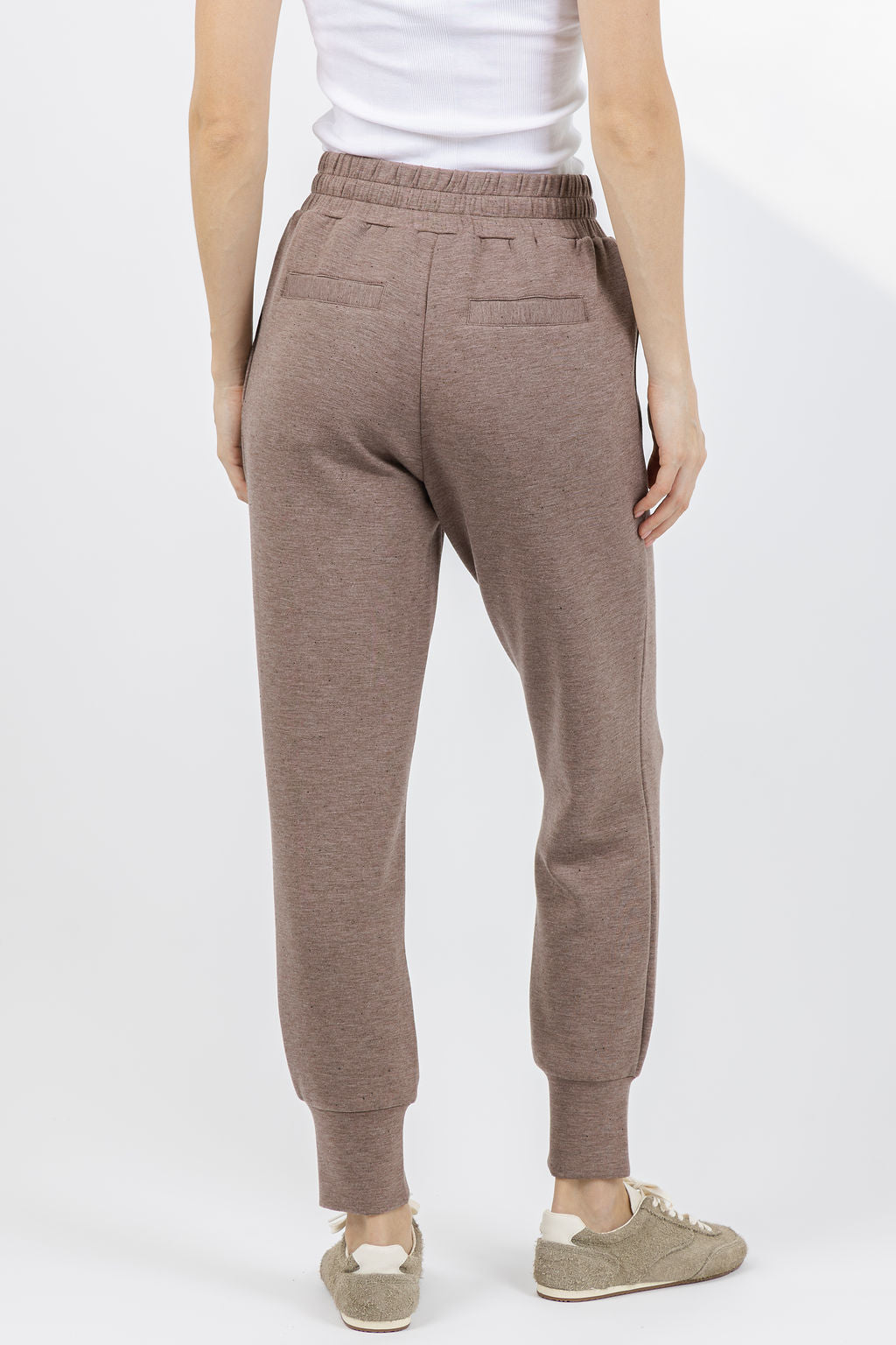 Varley The Slim Cuff Pants 27.5" in Deep Taupe Marl Fleck available at Barbara Katz