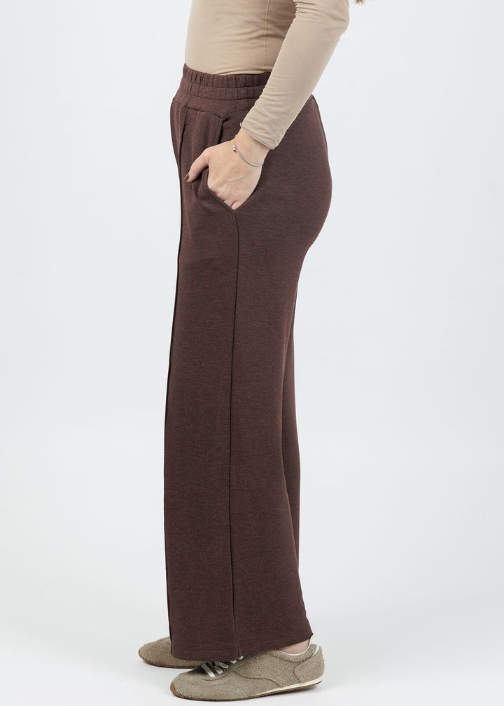 Varley The Wide Leg Pants 28" in Coffee Bean Marl available at Barbara Katz
