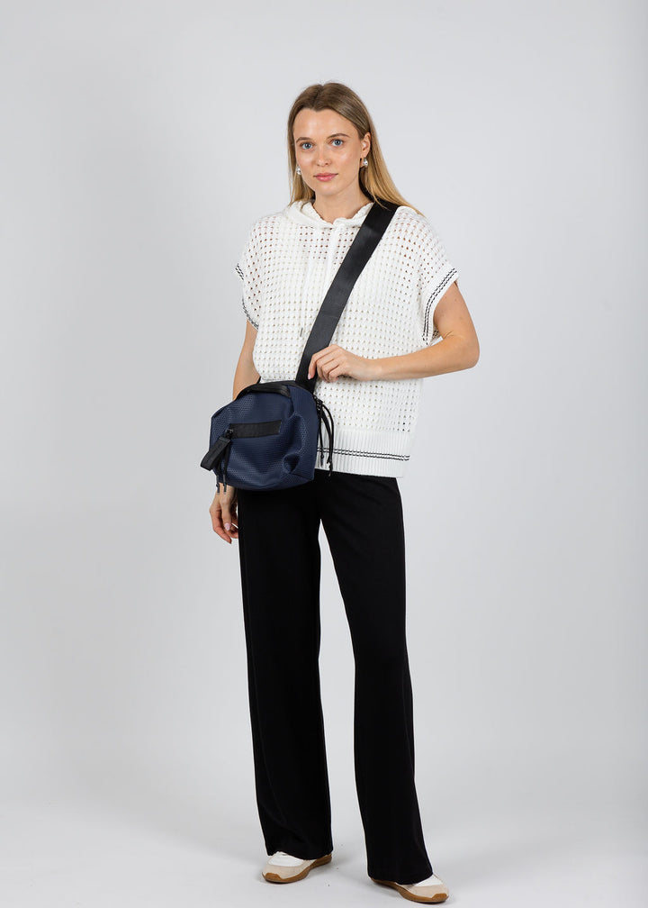 Varley Vittoria Knit Hoodie in Snow White available at Barbara Katz