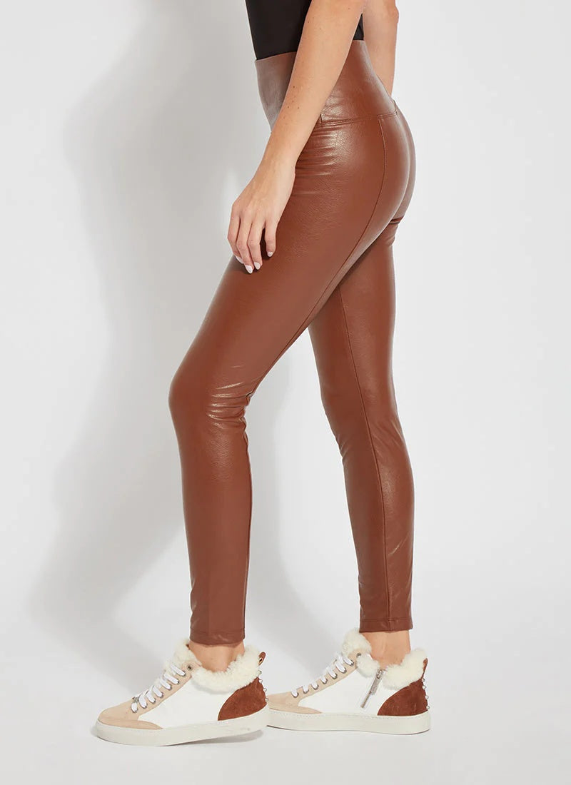 Textured Vegan Leather Shaper Legging - Harness - side
