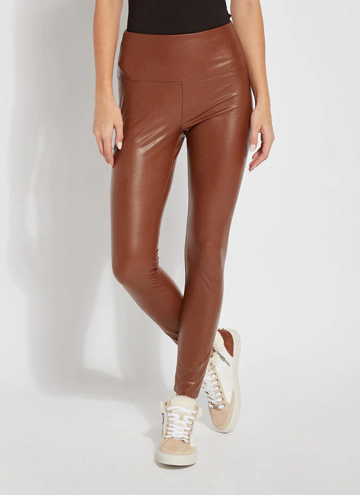 Textured Vegan Leather Shaper Legging - Harness