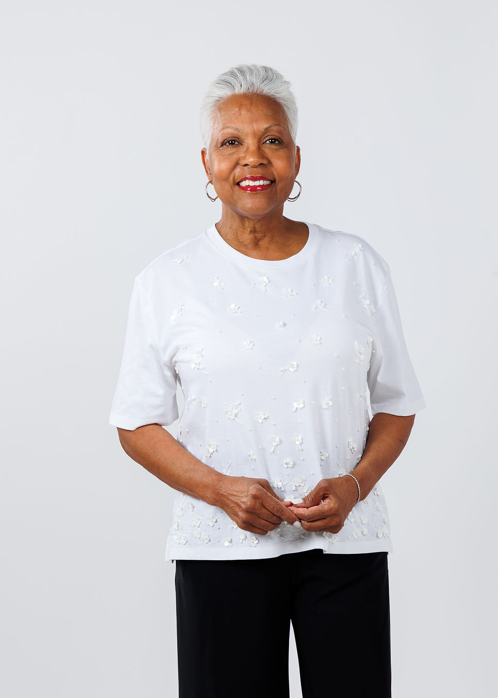 Vilagallo Flores Bordado Top in White available at Barbara Katz