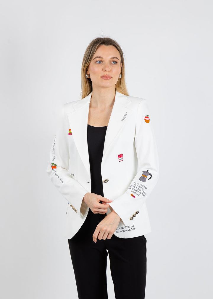 Helen Embroidered Jacket - Blanco