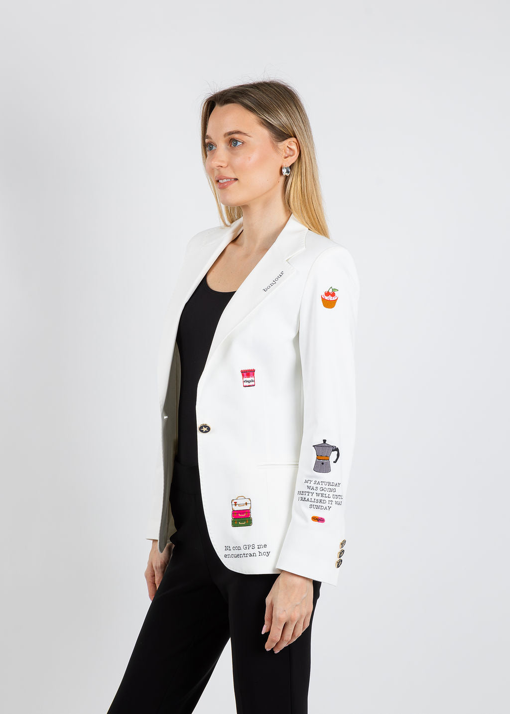 Helen Embroidered Jacket - Blanco
