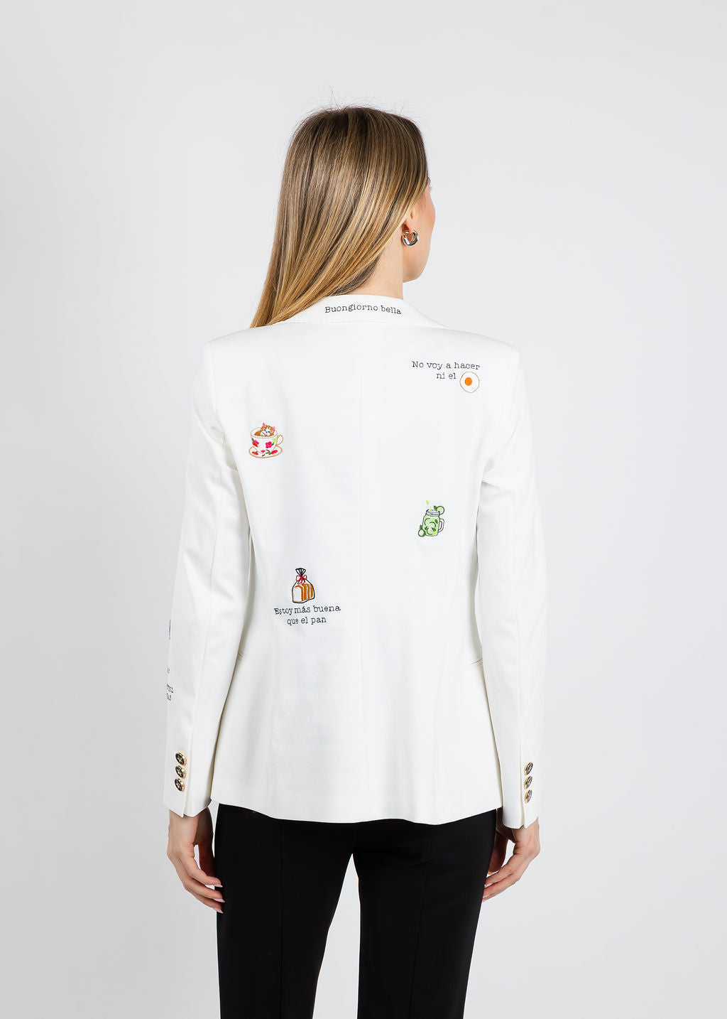 Helen Embroidered Jacket - Blanco