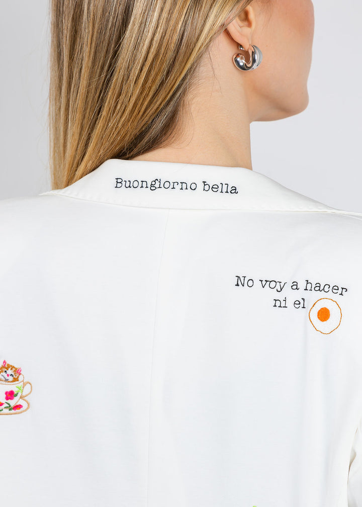Helen Embroidered Jacket - Blanco