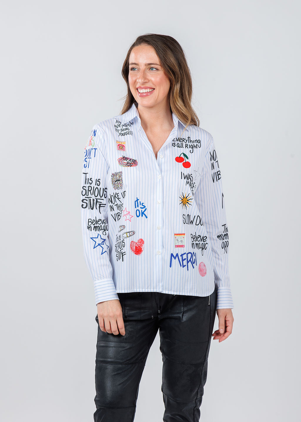 Vilagallo Isa Graffiti Shirt available at Barbara Katz