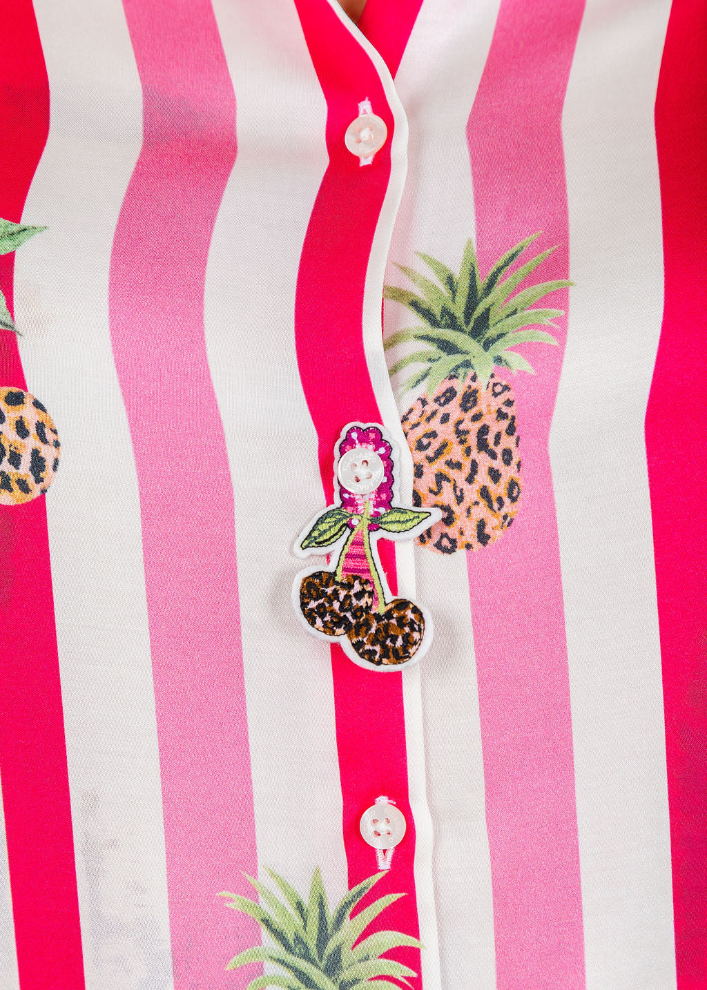 Vilagallo Isa Striped and Leopard Print Shirt available at Barbara Katz