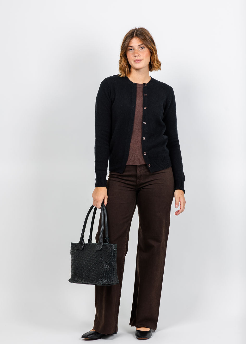 Vilagallo Layered Sweater - Black/Brown available at Barbara Katz