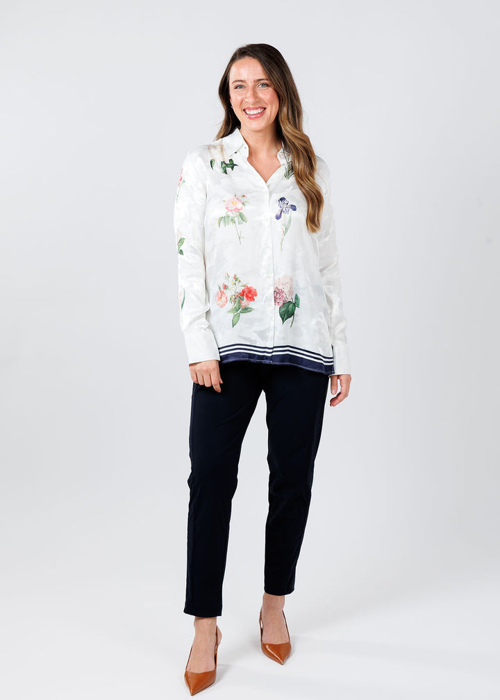 Vilagallo Mariela Jacquard Shirt d with Raffaello Rossi Candy Pants in Black available at Barbara Katz