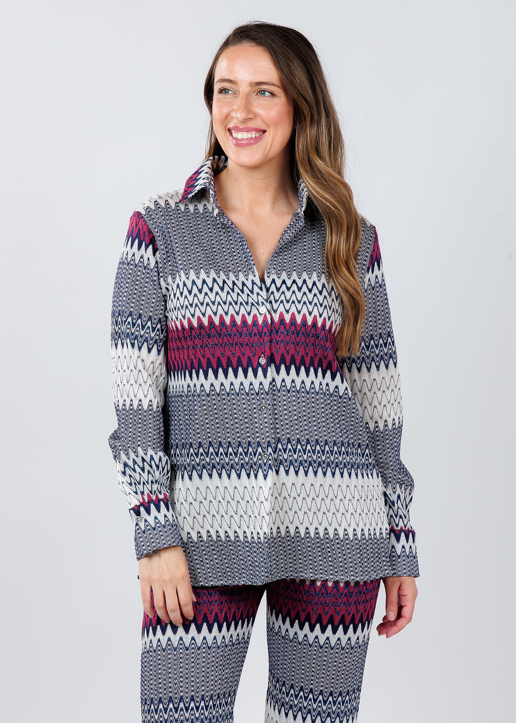 Vilagallo Mariela Marino Jacquard Shirt available at Barbara Katz
