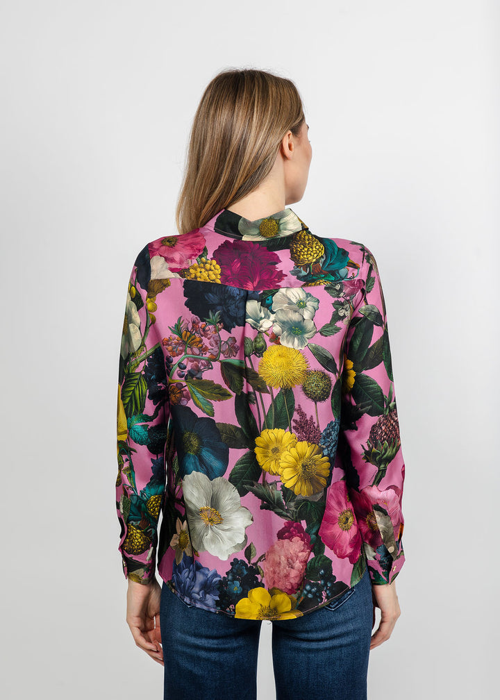 Vilagallo Moody Floral Blouse in Pink Multi available at Barbara Katz